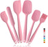 Heat Resistant 6pcs Silicone Spatulas Set, Non-Stick Mixing Utensils with Stainless Steel Core, BPA-Free Rubber for