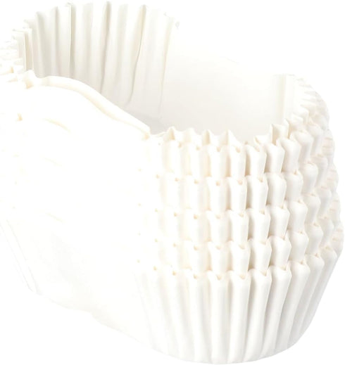 Oval Paper Baking Cups, Cupcake Liners for Muffins, Oval Mini Cake Mould Kitchen Supplies (White)