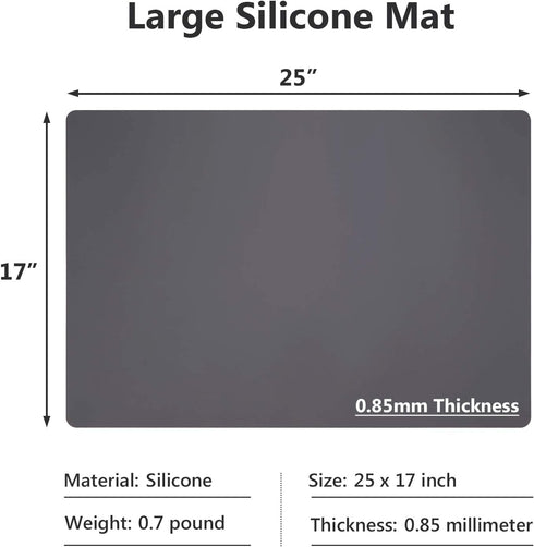 Gartful Gray Silicone Mats for Kitchen Counter, Large Silicone Countertop Protector, 25" x 17" Heat Resistant Desk Saver Pad, Nonskid Multipurpose Mat, Placemat, Non-Slip, 2PCS by Gartful