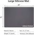 Gartful Gray Silicone Mats for Kitchen Counter, Large Silicone Countertop Protector, 25" x 17" Heat Resistant Desk Saver Pad, Nonskid Multipurpose Mat, Placemat, Non-Slip, 2PCS by Gartful