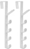 Sadiyamo 5 Layers Over The Door Hook Organizer Rack, Pack of 2 Hanger for Backpack Handbag (White)