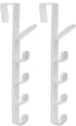 Sadiyamo 5 Layers Over The Door Hook Organizer Rack, Pack of 2 Hanger for Backpack Handbag (White)