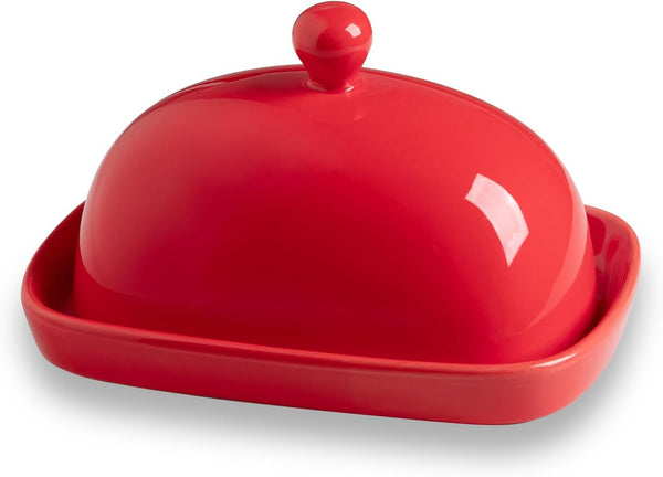 Sweejar Ceramic Butter Dish with Lid for Countertop,Porcelain Butter Keeper with Knob