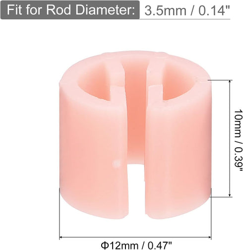 MECCANIXITY Clothes Hanger Marker Blank Fit 3.5mm Rod for Garment Color Coding Pink Count 100