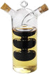Olive Oil and Vinegar Dispenser Cruet Bottles, 2 in 1 Transparent Dual