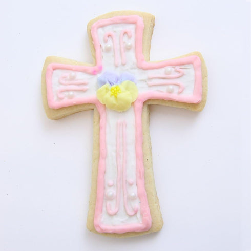 Cross Cookie Cutter (4.25") with Recipe Card, Made in USA by Ann Clark