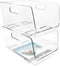 Isaac Jacobs 2-Piece Large Deep Stackable Clear Storage Bins, Versatile Use, Set of 2 for Desk, Office, Bathroom