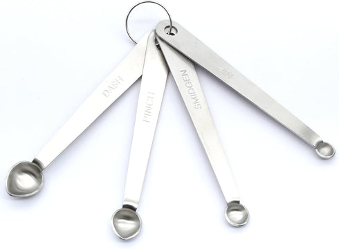 Luomorgo 4 Pcs/Set Stainless Steel Measuring Spoons, Nip 1/64 tsp, Smidgen 1/32 tsp, Pinch 1/16 tsp