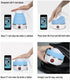 Small Foldable Portable Electric Kettle, Silicone Collapsible Heating Water Boiler Tea Pot for Camping, Blue