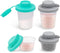 Sophico Small Salt and Pepper Shakers Set with Moisture Proof Silicone Lids, 4.5oz Mini Spice Shaker (Mint & Grey)