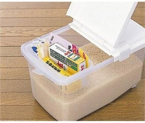 JapanBargain 1825 - Lot of 2 Japanese Rice Storage Containers, 11 LBS, Made in Japan