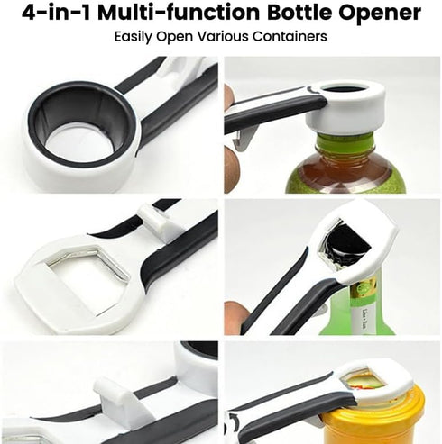 YAFIYGI 4-in-1 Soda Bottle Opener Tool Grip Bottle Opener Lids off Jar Opener for Easy Opening Twist Caps Canning Lids