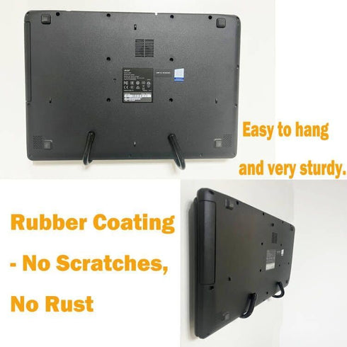 Wall Mount Metal Display Stand, Black Easel for Photos, Decorative Plates, Tablets, and Art with Anchors and Screws