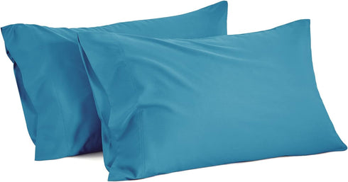 BEDELITE Queen Size Pillow Cases Set of 2, Cooling Rayon Derived from Bamboo, Silky Soft Envelope Pillowcases (Teal,