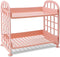 2-Tier Pink Desktop Rack, Multifunctional Cosmetic Stationery Storage Holder for Skincare, Office, Kitchen