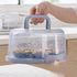 FEOOWV Plastic Small Cake Carrier Holder, Round Container with Handle for 6~8 Inch Diameter and 4 Inch Height Cake, Blue