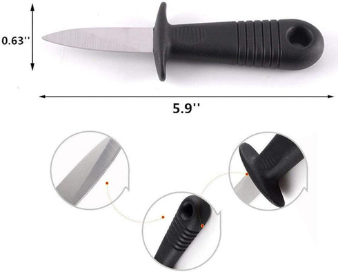 Dhieong 8 Pack Oyster Knife Oyster Shucking Knives - Food Grade Stainless Shucker Oyster Shuckers with Non Slip Handle