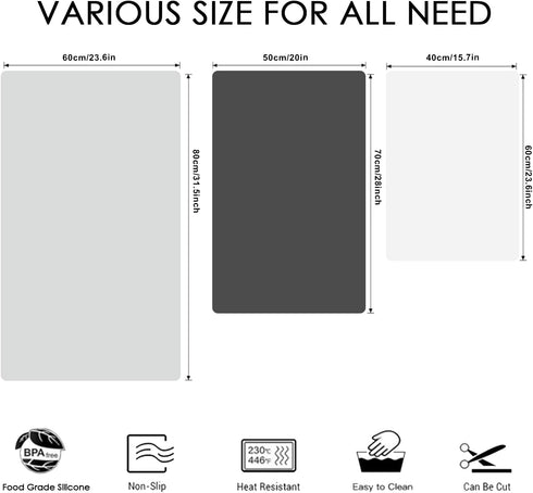 31.5x23.6 Inch Counter, Countertop Extra Large Silicone Mat, Heat Resistant Mat for Kitchen Non-Stick Silicone Baking