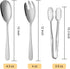 Salad Spoon and Fork Stainless Steel Tong Serving Set - Heavy Duty Metal Serving Utensils for Parties