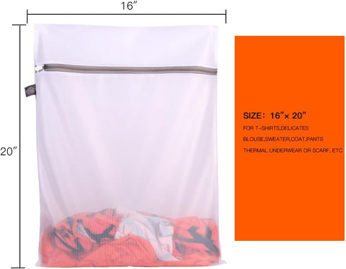 Kimmama Mesh Laundry Bag Wash Bags, Zippered Net Washer Sack for Cleaning and Drying Cloths, Delicates, Intimates, Bra,