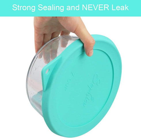 Sophico Round Silicone Storage Cover Lids - Replacement for Anchor Hocking and Pyrex 7402-PC 6/7 Cup Glass Bowls
