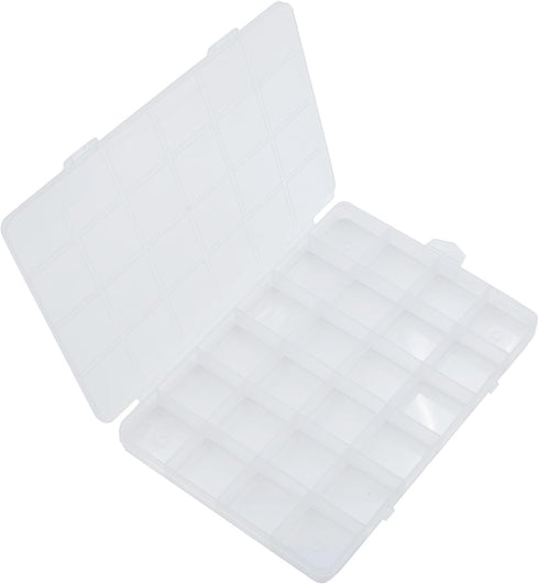 YIKANGHENG 25 Grids Clear Plastic Jewelry Organizer Storage Box - 7.5 Inch x 5.2 Inch (1)