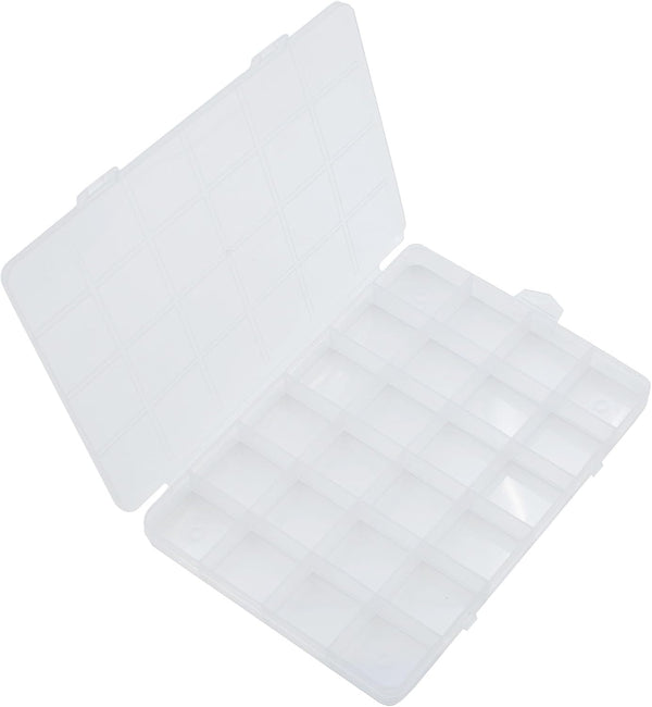 YIKANGHENG 25 Grids Clear Plastic Jewelry Organizer Storage Box - 7.5 Inch x 5.2 Inch (1)