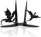 Nichake Metal Dragon Bookends Stoppers Holder Stand for Desk Shelf Cool Dragon Book