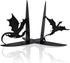 Nichake Metal Dragon Bookends Stoppers Holder Stand for Desk Shelf Cool Dragon Book
