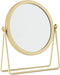 Geschaft Golden Tabletop Makeup Mirror, 360° Rotation, Round Swivel Desktop Stand, 7.1''