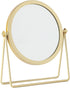 Geschaft Golden Tabletop Makeup Mirror, 360° Rotation, Round Swivel Desktop Stand, 7.1''
