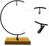 YY YEARCHY Metal Stand for Hanging Glass Globe Ball - Terrarium Air Plant Stand, Flower Pot Holder (G rectangle wood)