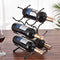 Wine Rack for Countertop, Stainless Steel Metal Storage Shelf for Pantry Cabinet, Holds 6 Bottles, Black