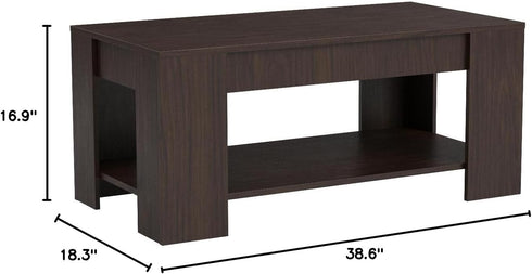 Modern ZENY Lift Top Coffee Table with Hidden Storage - Ideal for Living Room