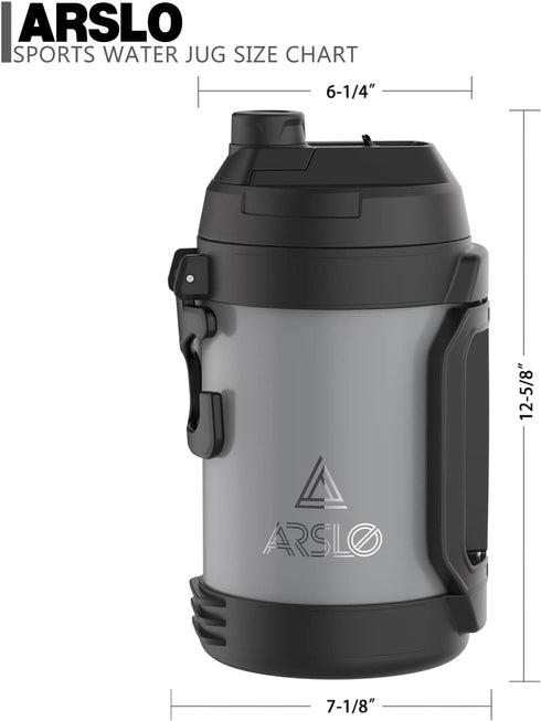 24 108 Sports Water Jug - Gallon Water Bottle - Large Insulated Stainless Steel Bottle for Gym, Workouts, Basketball