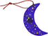 Glass Of Venice Murano Glass Moon Christmas Ornament - Blue