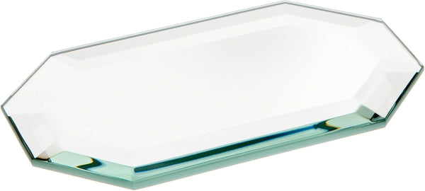 Plymor 3" x 5" Long Octagon Beveled Glass Mirror, 5mm Thick, Pack of 3