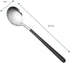 4-Piece Stainless Steel Dinner Spoons, 8 inches Comfort Long Handle, Mirror Polished Flatware, Dishwasher Safe (Black)