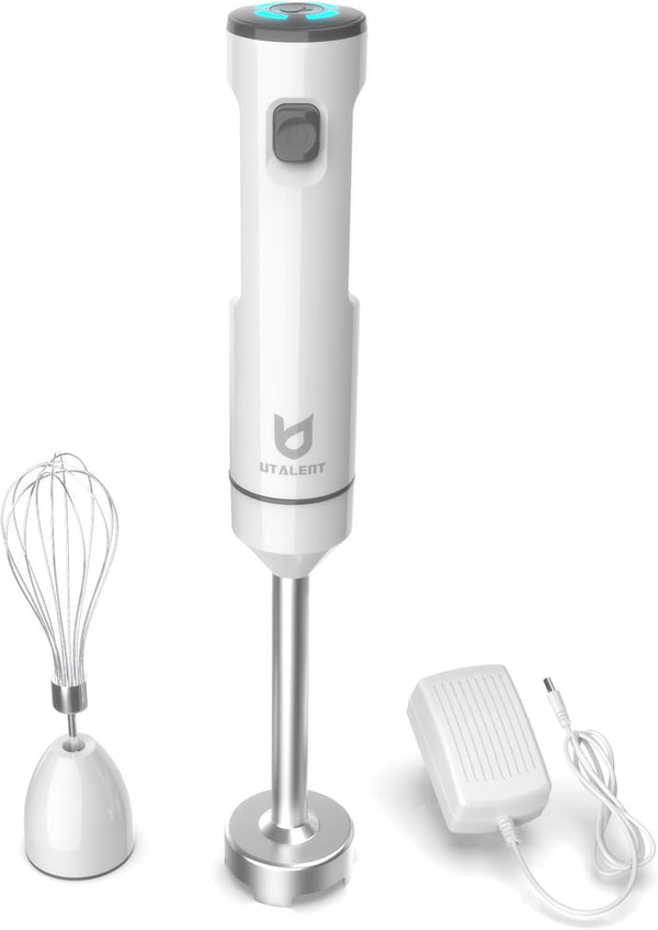 Cordless Hand Blender - UTALENT Variable Speed Immersion Blender with Fast Charger, Egg Whisk for Smoothies & Soups