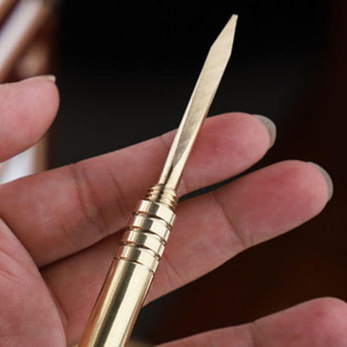 haowei 1Pcs Pure copper Puer Puerh Tea Knife Needle Professional Ice Pick Tea Cake Pick Tool for Breaking Prying Brick for Kitchen Bars Bartender Picnics Camping by haowei