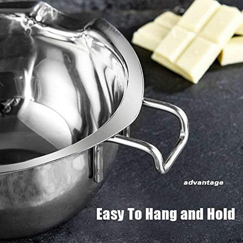 1000ML Double Boiler Pot Set, Stainless Steel Melting Pot for Chocolate, Candle and Candy Making (34oz)