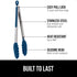 GORILLA GRIP Stainless Steel Kitchen Tongs, Heat Resistant, 9 + 12 Inch, Set of 2 BBQ Tong with Non Scratch Silicone Tip