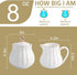 Sweejar Royal Ceramic Sugar and Creamer Set, 3 Piece Set with Cream Pitcher, Sugar Bowl, Lid & Spoon, White