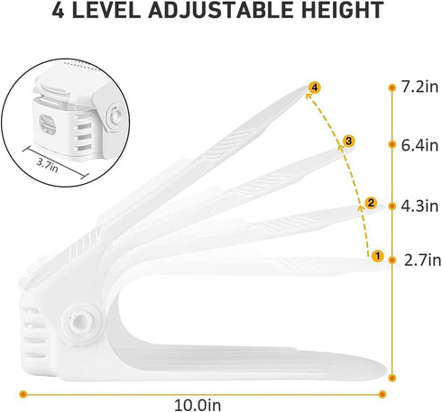 20 Pack 50%, 4 Closet, NVGSN Shoe Slots Organizer - Shoe Stackers, Space Savers Levels Adjustable, Double Layer Holders