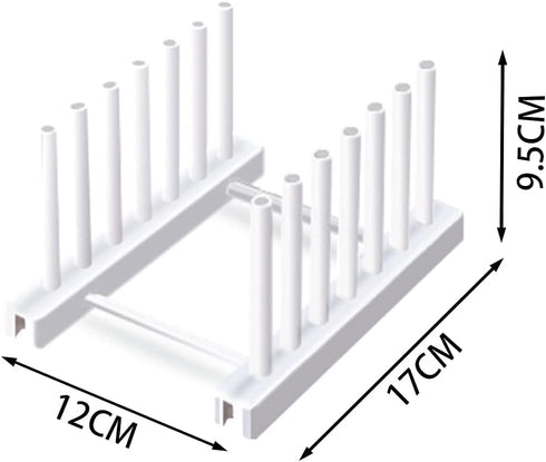 White Plate Organizer for Cabinet 4 Pack, Plstic Plate Rack Stand Keep Dry for Dish, Bowl, Bakeware, Serving Tray and More, Plate Holder for Cabinet Rack, Dish Organizer Rack for Cabinet by Halyuhn