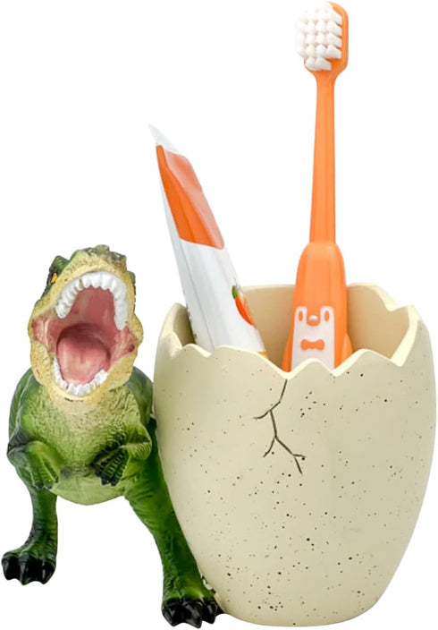 FlidRunest Dinosaur Kids Toothbrush Holders for Bathrooms - Cute Dino Tooth Brush Holder - Easy to Clean Toothbrush