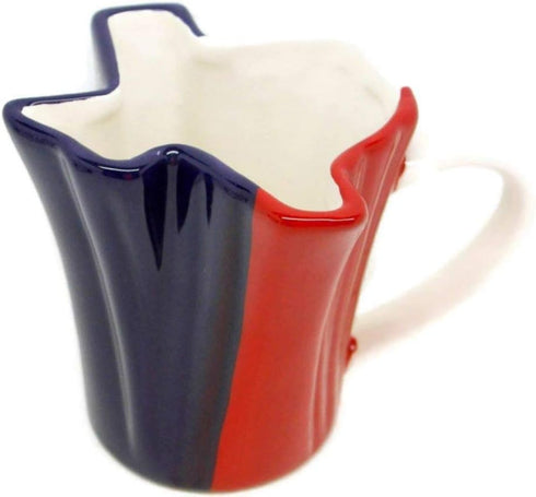 Red, White & Blue Texas Shaped Coffee Mug, 12 Ounce