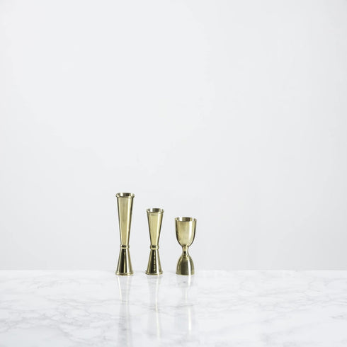 Viski Japanese Style Double Jigger for Cocktails, 1oz and 2oz with Interior Measurements, Gold