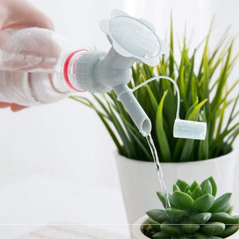 White Bottle Cap Sprinkler, 2 in 1 Reusable Plastic Nozzle for Flower Bottle Watering Cans, Garden Tool (Grey)