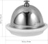 Ceramic Butter Dish with Lid - Stainless Steel Dome Container for Countertop, Kitchen Use